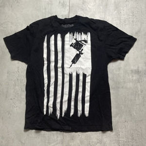 Steadfast Brand Shirt Adult 2XL XXL Black White Skull USA Flag Cotton Casual Men